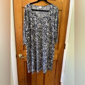 J. Jill Pure Jill Womens Size XL Tie Dye Floral Watercolor Print Shift Dress